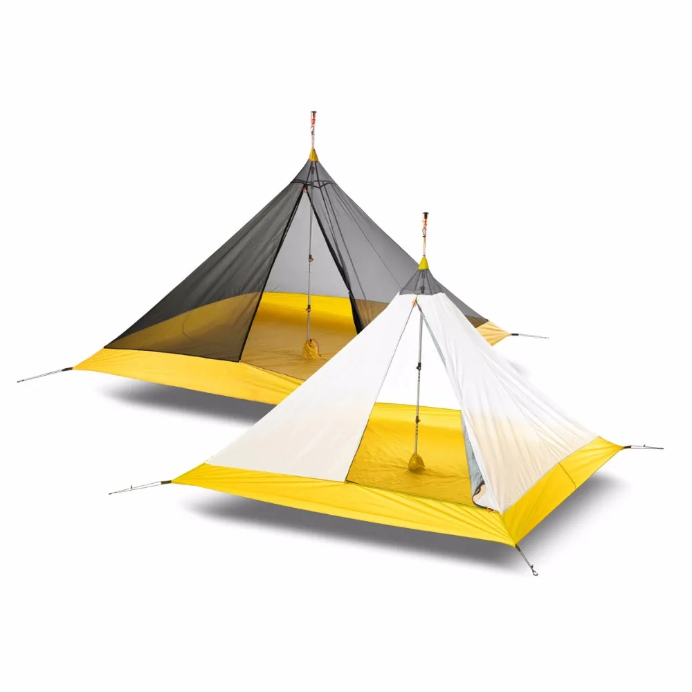 Ultraleve ao ar Livre de Nylon Abrigo para Caminhadas Trailstar 1-2 Pessoa 15d Lados Silício Pirâmide Tenda Camping 2 Nylon Lados Revestimento de Silicone Pirâmide Grande
