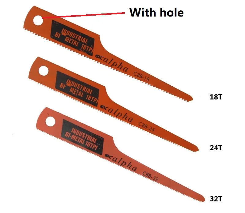 

NEW 10Pcs/lot 18T/24T/32T Pneumatic saw blade with hole Reciprocating saw blade for Pneumatic File Saw Tool