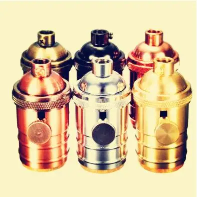 

Vintage E27 Lamp Socket Holder Loft Industrial Brass E27 Socket Lampholder Lamp Base For Retro Edison Pendant Light