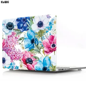 

KuWFi MAC Pro Case Colorful Floral Laptop Case For Macbook Air Pro 11 12 13 15 Retina Laptop Cover With Touch Bar Shell Coque