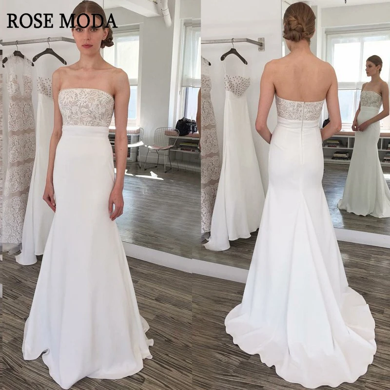 

Rose Moda Lace Mermaid Wedding Dress 2019 Boho Bridal Dresses with Lace Custom Make