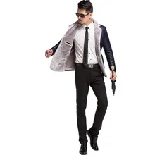 Winter men Parka Thick Leather jacket warm Wool Liner Casual flocking Leather coat Jacket male Leather