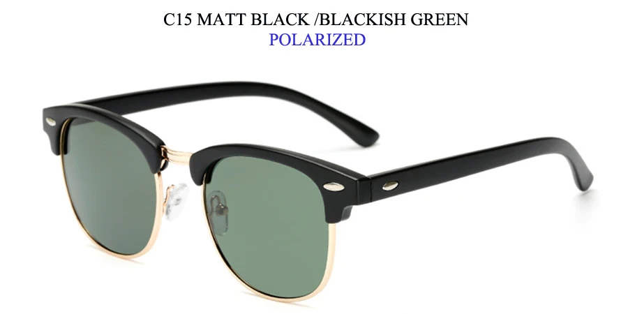 Поляризационные мужские солнцезащитные очки Роскошные брендовые дизайнерские CIZONE полуоправы UV400 классические солнцезащитные очки поляризационные солнцезащитные очки для мужчин и женщин - Цвет линз: MatblakBlackishgreen