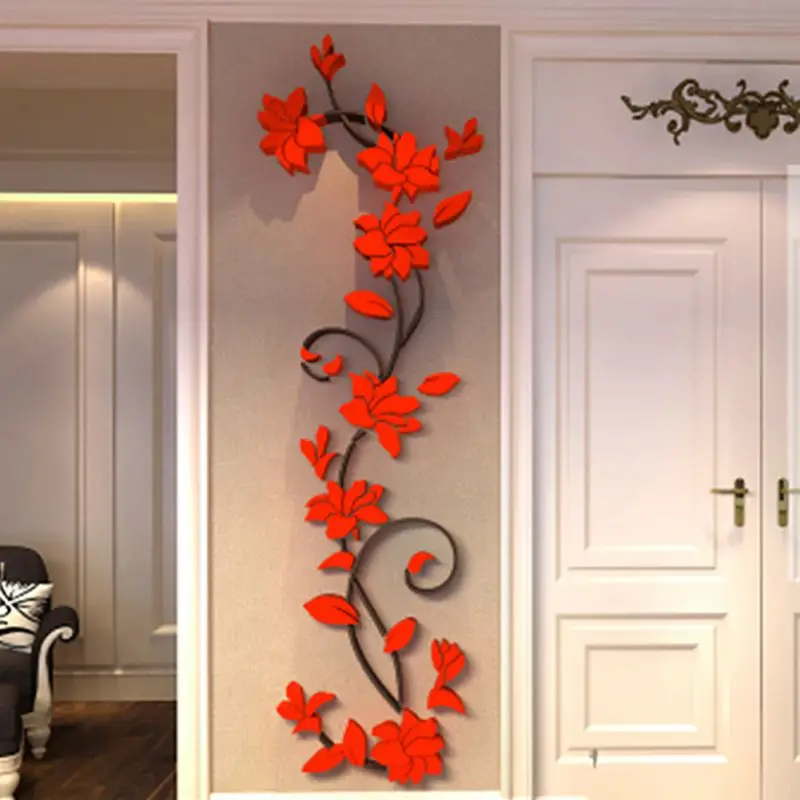 3D DIY ваза Цветочное дерево Съемный Wall Art Виниловые наклейки на стены настенные