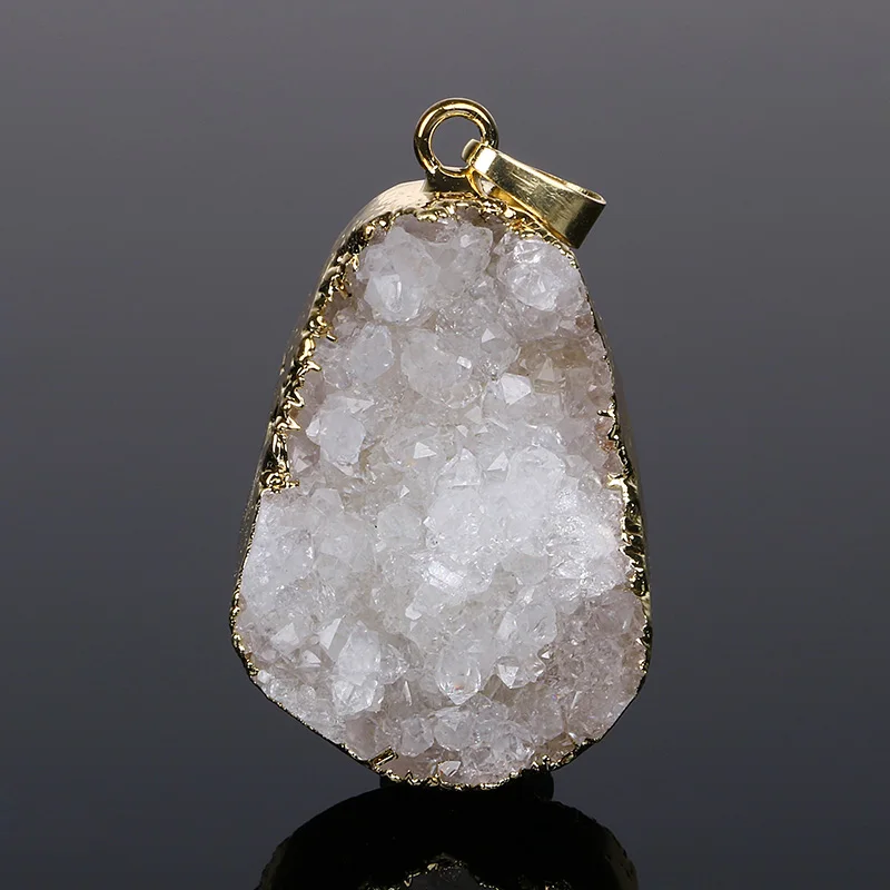 Buy White Irregular Quartz Crystal Pendants Druzy