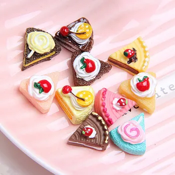 

10Pcs Sweet Tiramisu Cake Resin Flatback Flat Back Cabochon Simulation Food DIY Scrapbooking Embellishment Decoration Craft