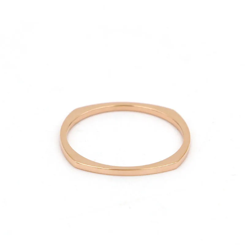 

Martick Simple Style 316L Stainless Steel Square Tail Ring Rose Gold Ring For Woman Stackable Jewelry R46