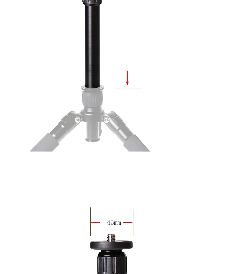XILETU XM-263A, Профессиональная Алюминиевая удлинительная штанга, палка 1/4 ''3/8 для резьбового стабилизатора, монопод, штатив с центральной осью