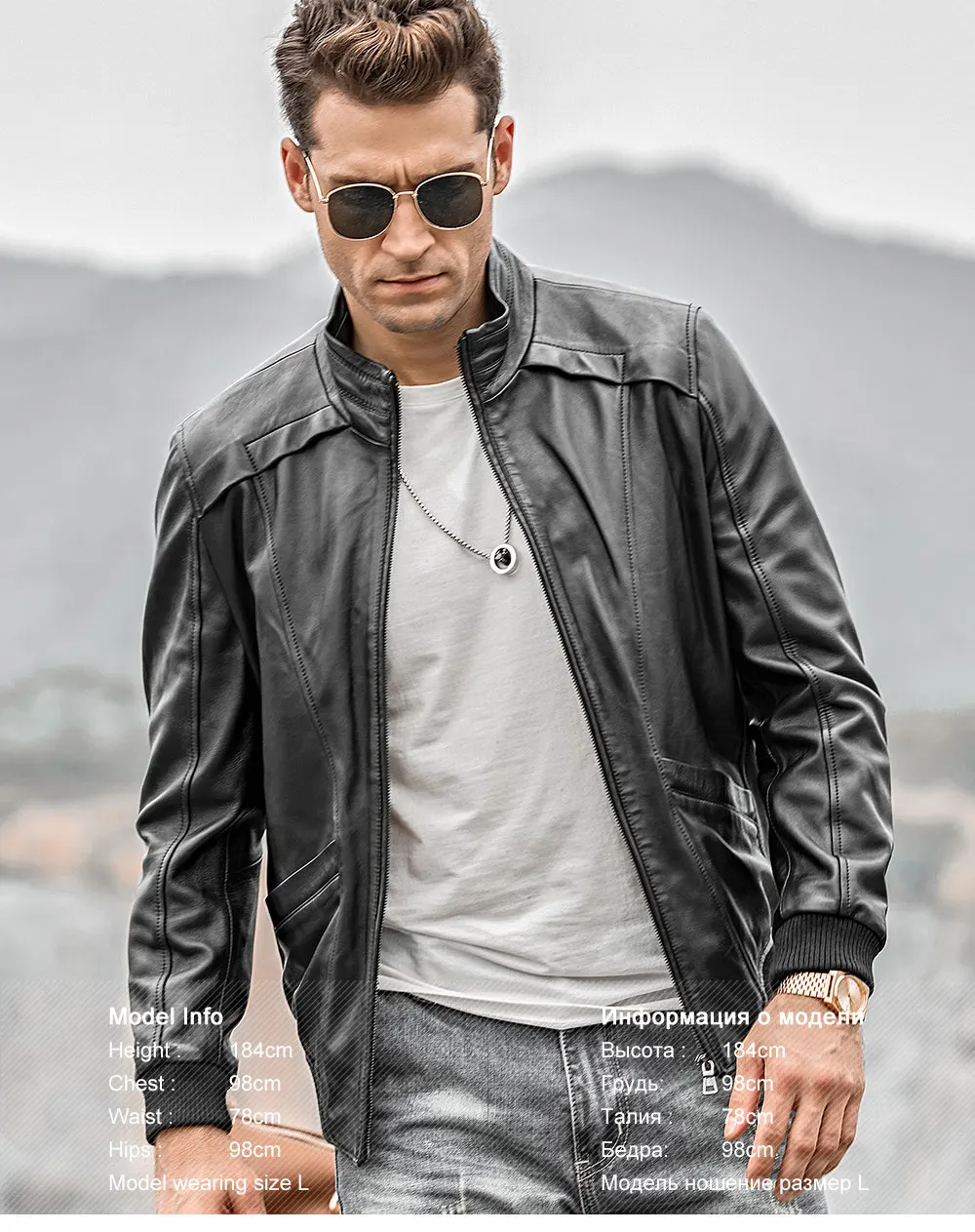 mens cowhide jacket FLAVOR Men's Real Leather Jacket Men Lambskin Motorcycle Genuine Nappa Leather jacket with Standing Collar Coat sheepskin leather coat