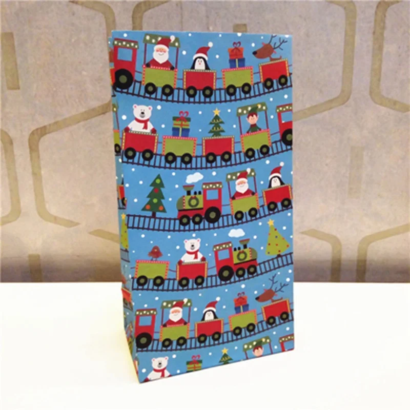 Год рождество снеговик дерево печенье конфеты из нуги сумка плоский карман вечерние украшения дома - Цвет: 6