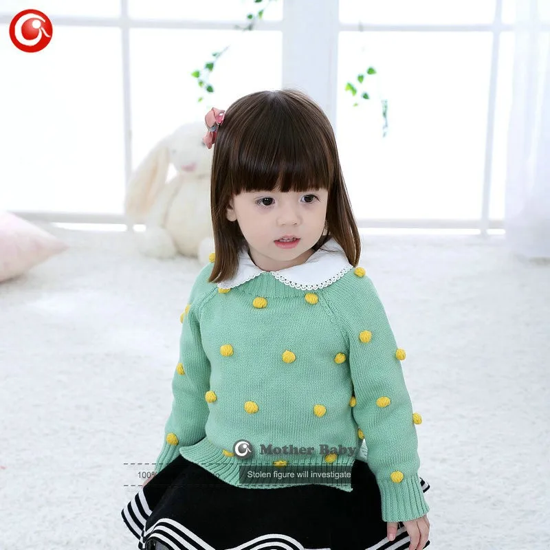 Kids Tinny Cotton Boys Sweater Children Pullover Cardigan Coat For Girls Baby Long Sleeve Knitwear Christmas Clothes With Balls (3)