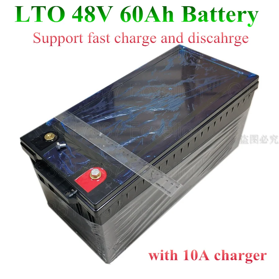 

LTO 48v 60AH lithium titanate Battery Pack for Boat marine Solar panels 48v EV with BMS super Fast charge hours + 10A charger