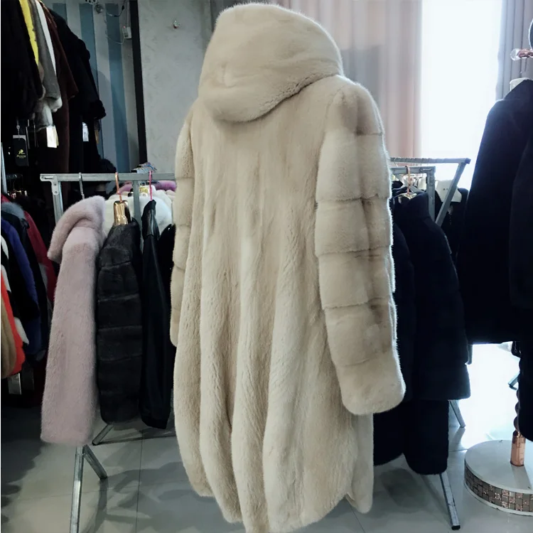 

2018 new women mink fur coat long whole velvet outwear