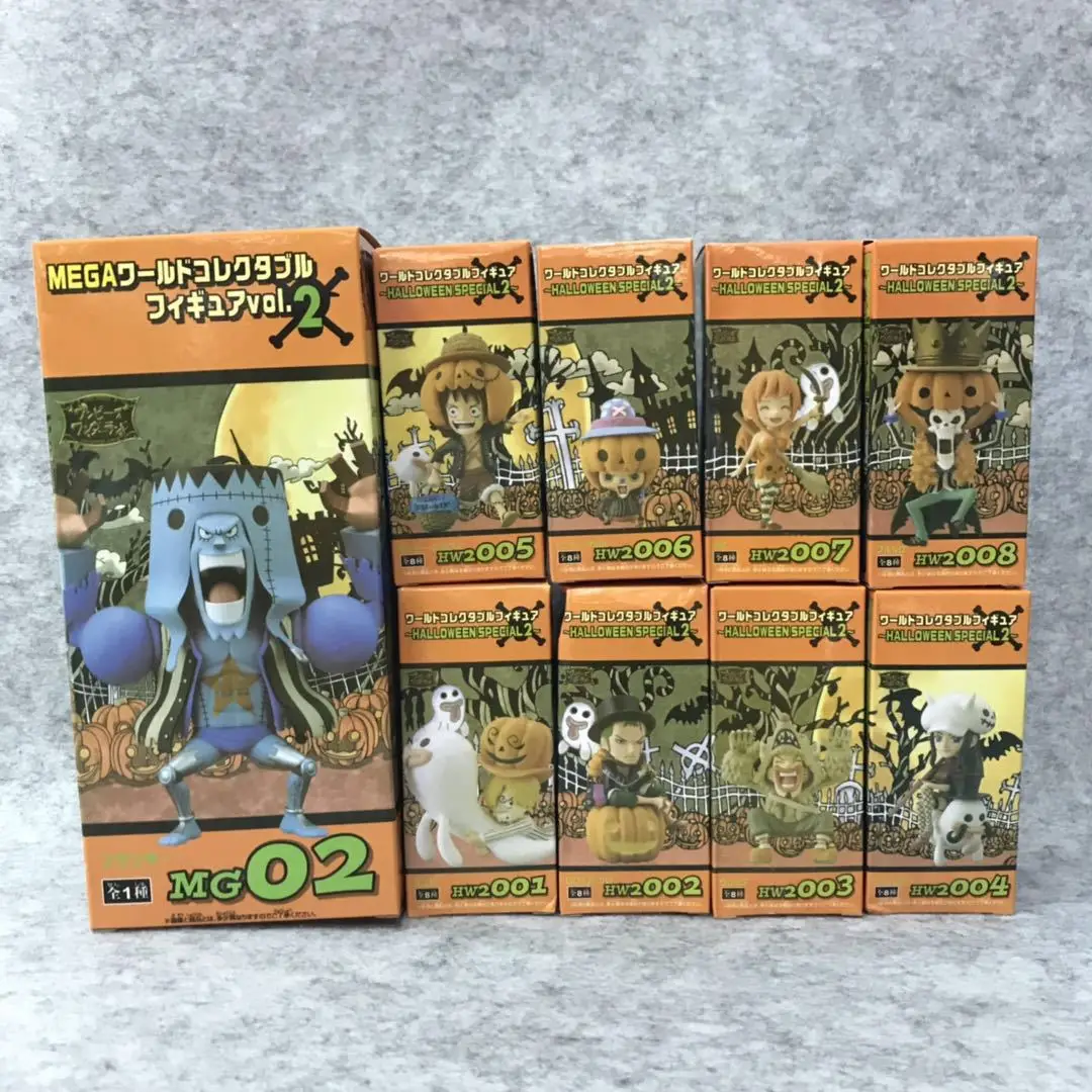 9 шт./компл. Аниме One Piece WFC Хэллоуин Луффи сандзи Чоппер Нами Тыква Clollectible экшн
