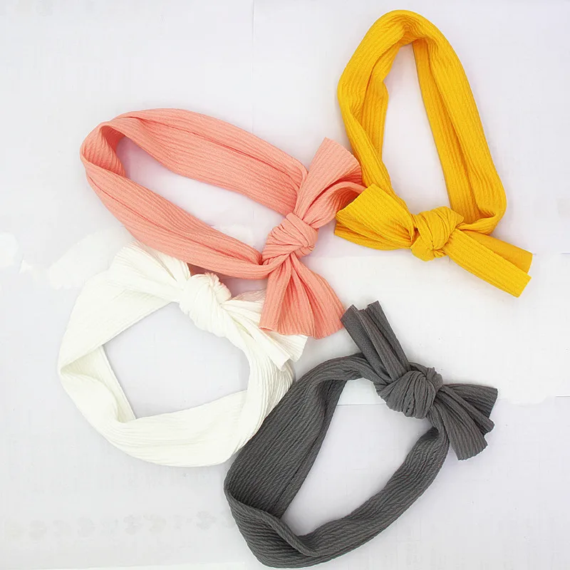 

Newborn baby boys Girls Cotton Ribbed headbands Kids Childs Soft Stretch Bow knot Headwear Hair bands Accessories