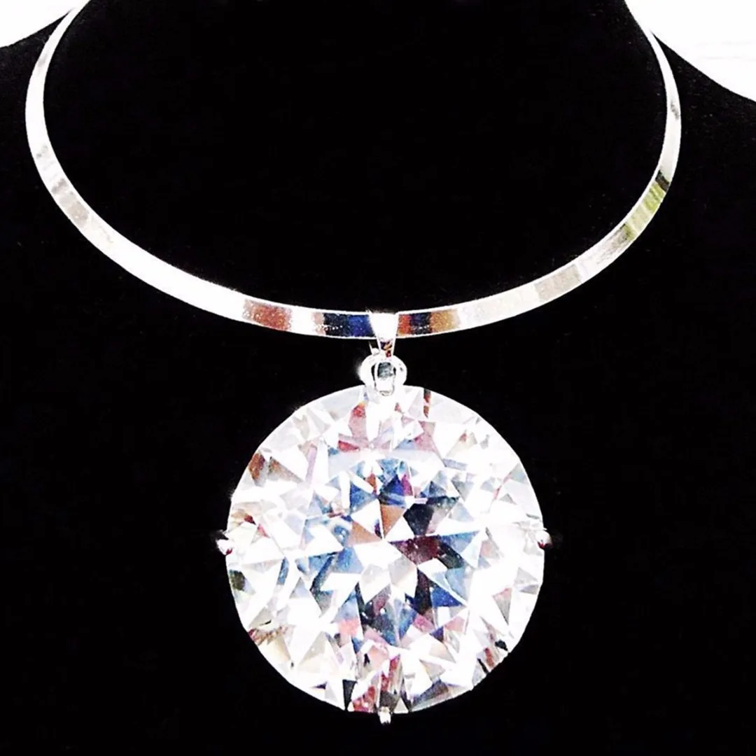 Shellhard Trendy Super Huge Crystal Necklace Exaggerate Large Big Bling Rhinestone Pendant Necklace Charms Women Party Jewelery