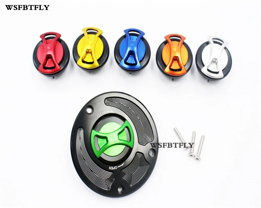 

CNC Keyless Gas Fuel Tank Cap Cover For Kawasaki Concours Ninja ZX10R ZX6R Z1000