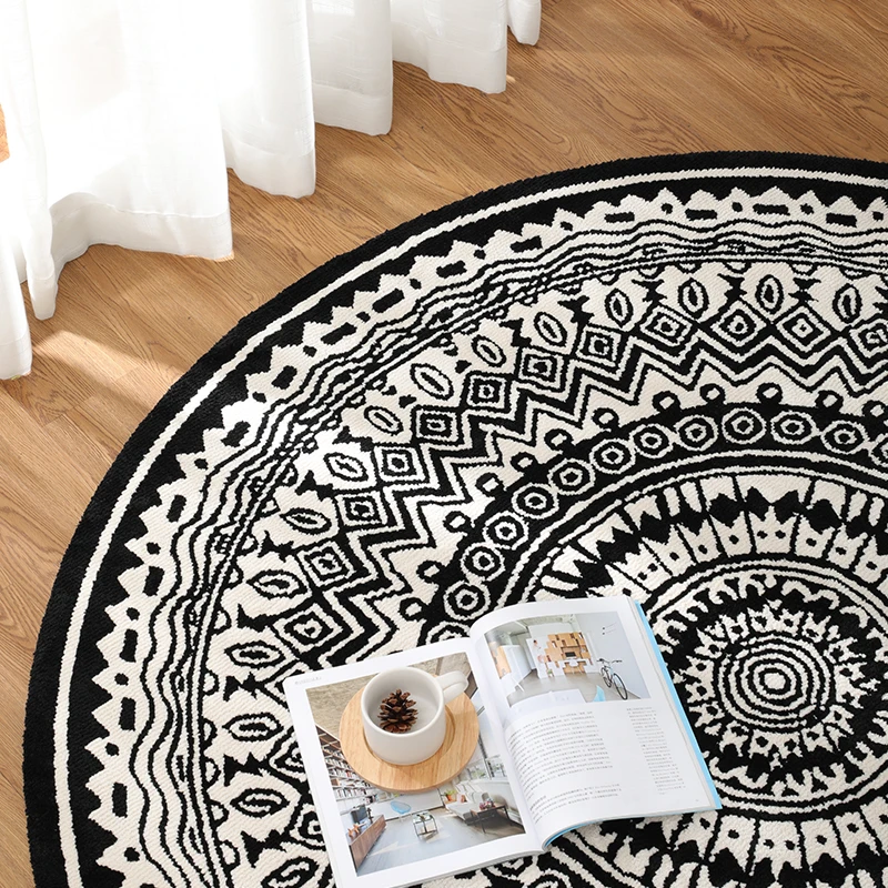 Ins, хлопок, черный, белый, ковер для гостиной, геометрический плед, Дания, ковер, Богемия, современный коврик для йоги, дизайн, для детей, скандинавский стиль