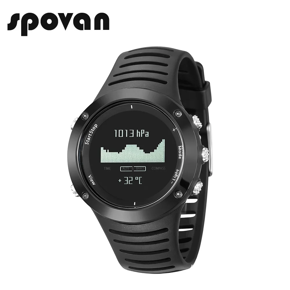 men's digital watch with compass