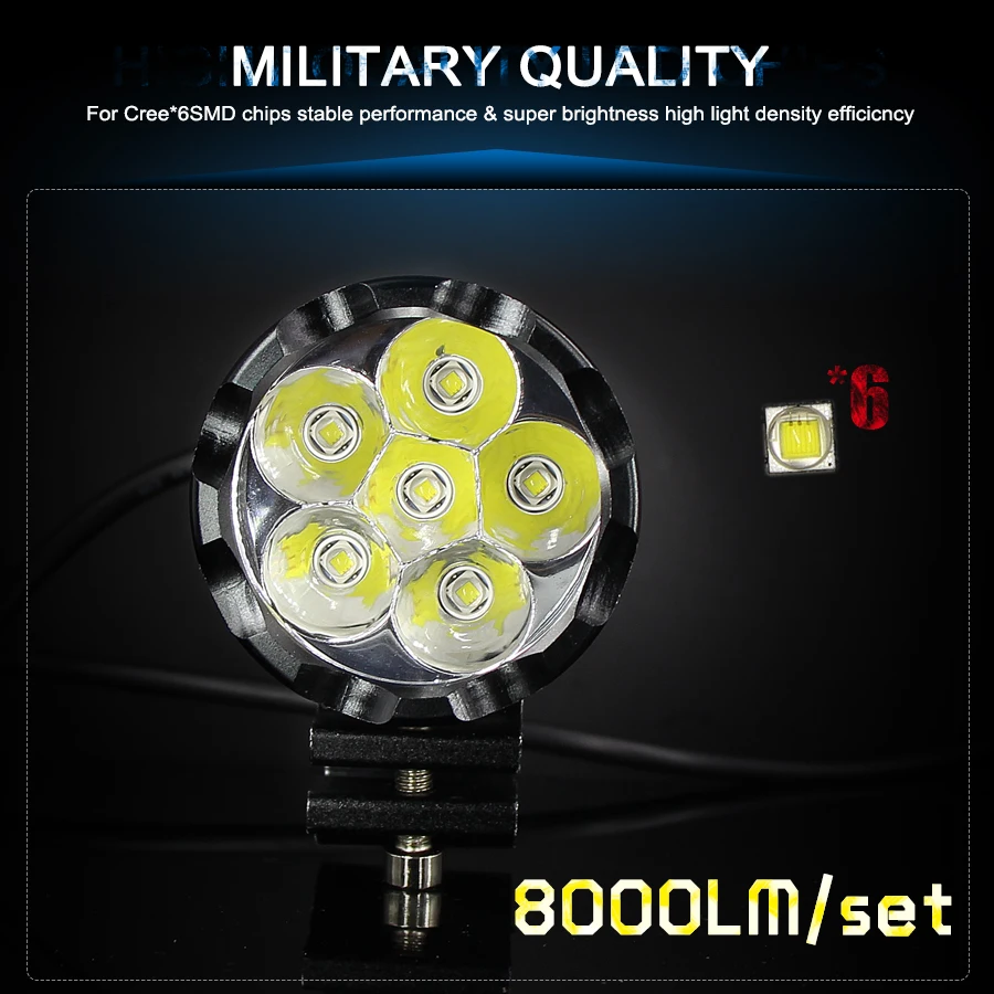  1 piece Led Motorcycle bike Headlight bulb 40W Waterproof Driving Spot Fog Lights External MOTO DRL - 32806354676
