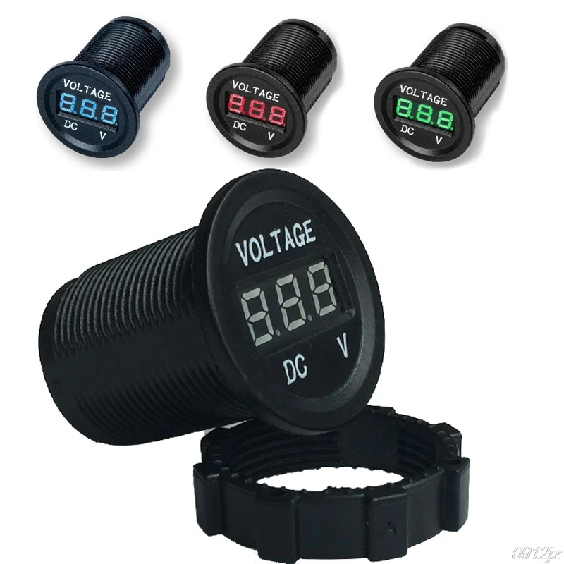 DC 12V 24V светодиодный вольтметр измеритель напряжения Универсальный