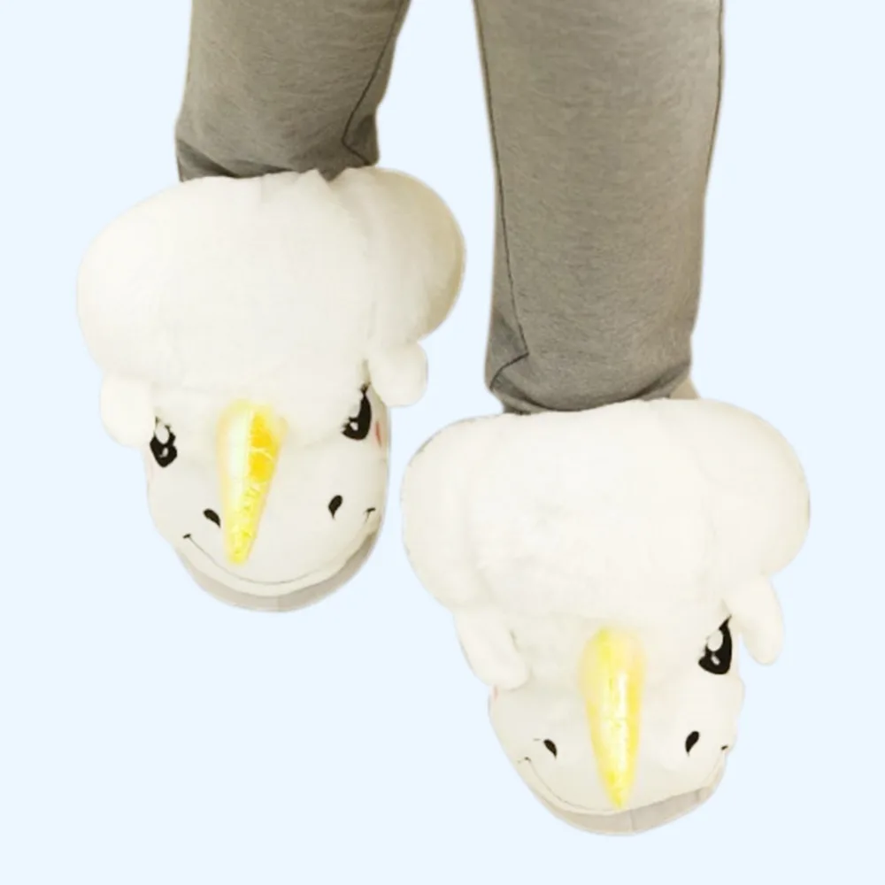 New Women Shoes Female Slippers For Home Use Fantasy White Unicorn Plush Cotton Slipper Slip On Adult Size House Indoor Slippers (11)