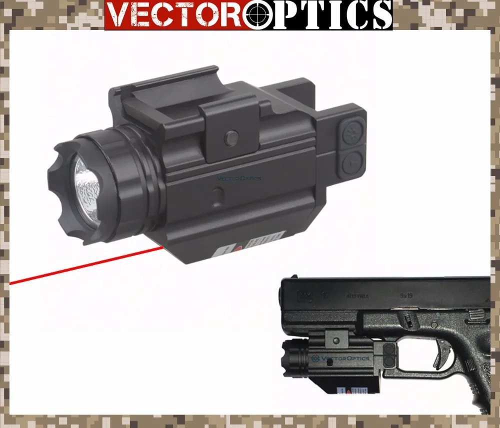 Doublecross Hunting Pistol Gun Handgun Tactical Red Laser Flashlight Combo Light