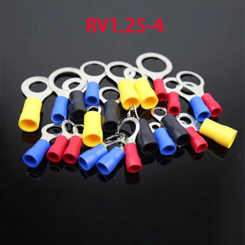 

RV1.25-4 RED color Ring insulated terminal suit 4.3mm2 Cable Wire Connector cable Crimp Terminal 100PCS/Pack free shipping
