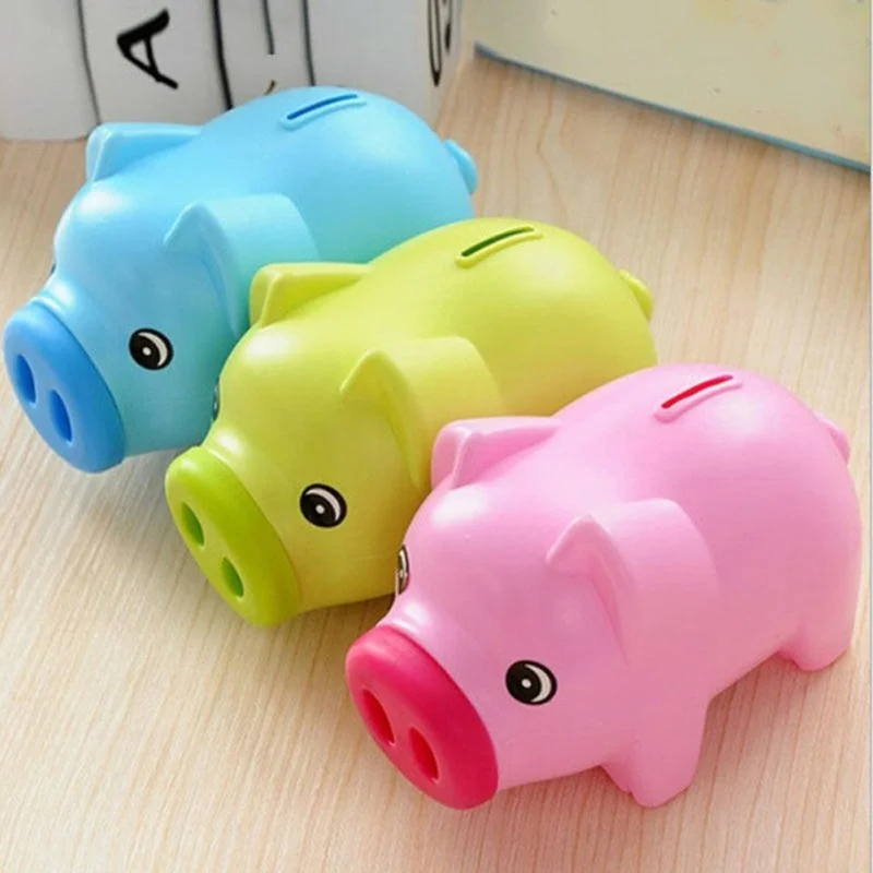Мультфильм свинья-копилка для монет деньги Пластик еще экономии игрушка Сейф для наличности коробка прозрачная свинья-копилка для детей подарок для влюбленных