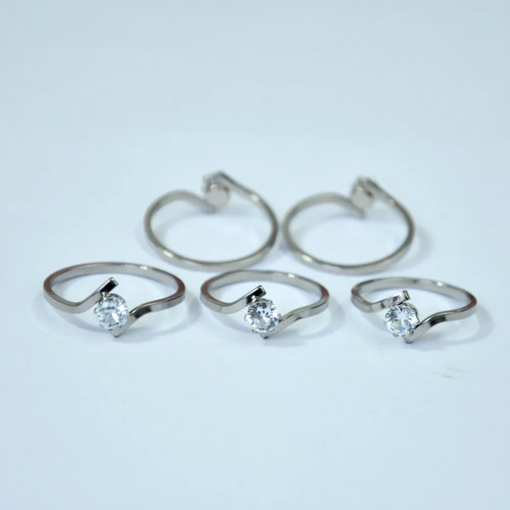 Zircon Engagement Rings for Women Wedding Jewelry 5Pcs