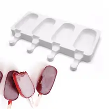 4 полости силиконовые формы замороженное мороженое куб сэндвич-формы инструменты для приготовления сока Фруктового мороженого детский лоток для мороженого на палочке плесень