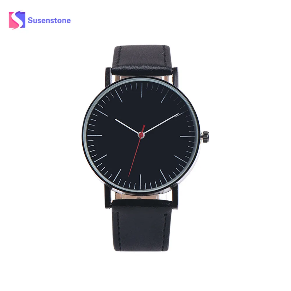 

New Simple Style Design Men Watch Fashion Casual Elegant Analog Leather Band Analog Alloy Quartz Wrist Watch Relogio Masculino