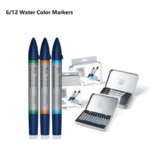 WINSOR& NEWTON 6/12 цветов, цветные маркеры, двойные кончики, художественный маркер, маркеры для рисования, товары для рукоделия