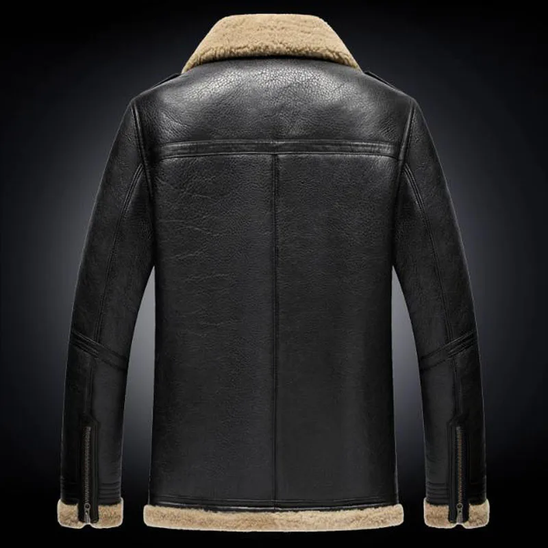 Мужская куртка s Aviator B3 из овчины, кожаная куртка для мужчин, мотоциклетная куртка, повседневное пальто