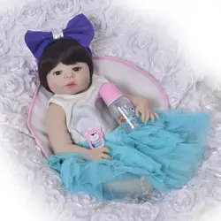 Детские куклы Reborn Сюрприз подарок для ребенка 57 см водостойкий полный корпус силикон reborn baby girl куклы игрушки bebe real reborn