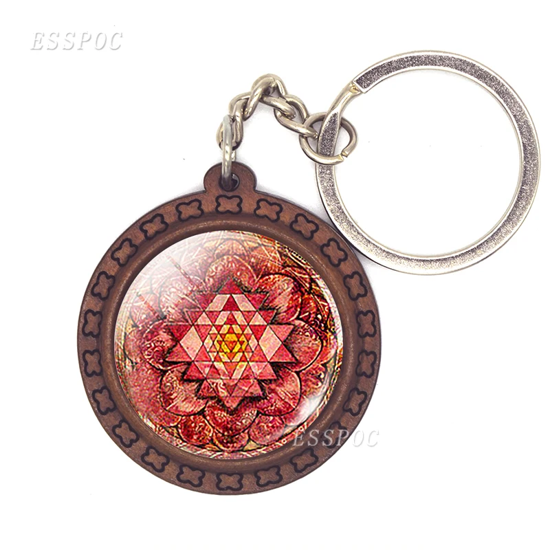 Sri Yantra брелок с мандалой буддийские священные геометрические украшения