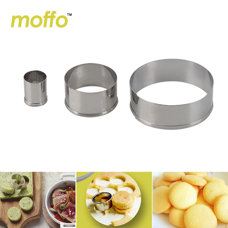 Moffo 3pcs/Set Round Shaped Donut Cutter Aluminium Mold Biscuit Cookie