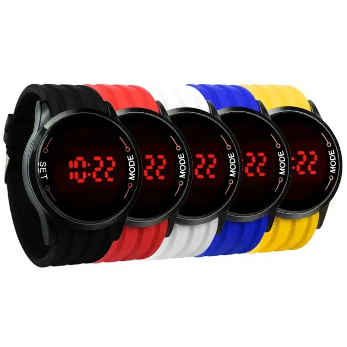 Мужские часы, водонепроницаемые, светодиодный, сенсорный, спортивный экран, дата, силиконовые наручные часы, мужские часы, цифровые, hombre erkek kol saati