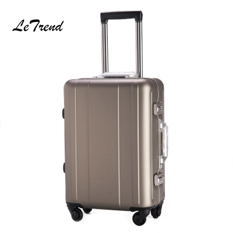

Letrend 100% Aluminum-magnesium alloy Rolling Luggage Spinner Suitcases Wheel 20 inch Men Business Carry On Trolley Travel Bag