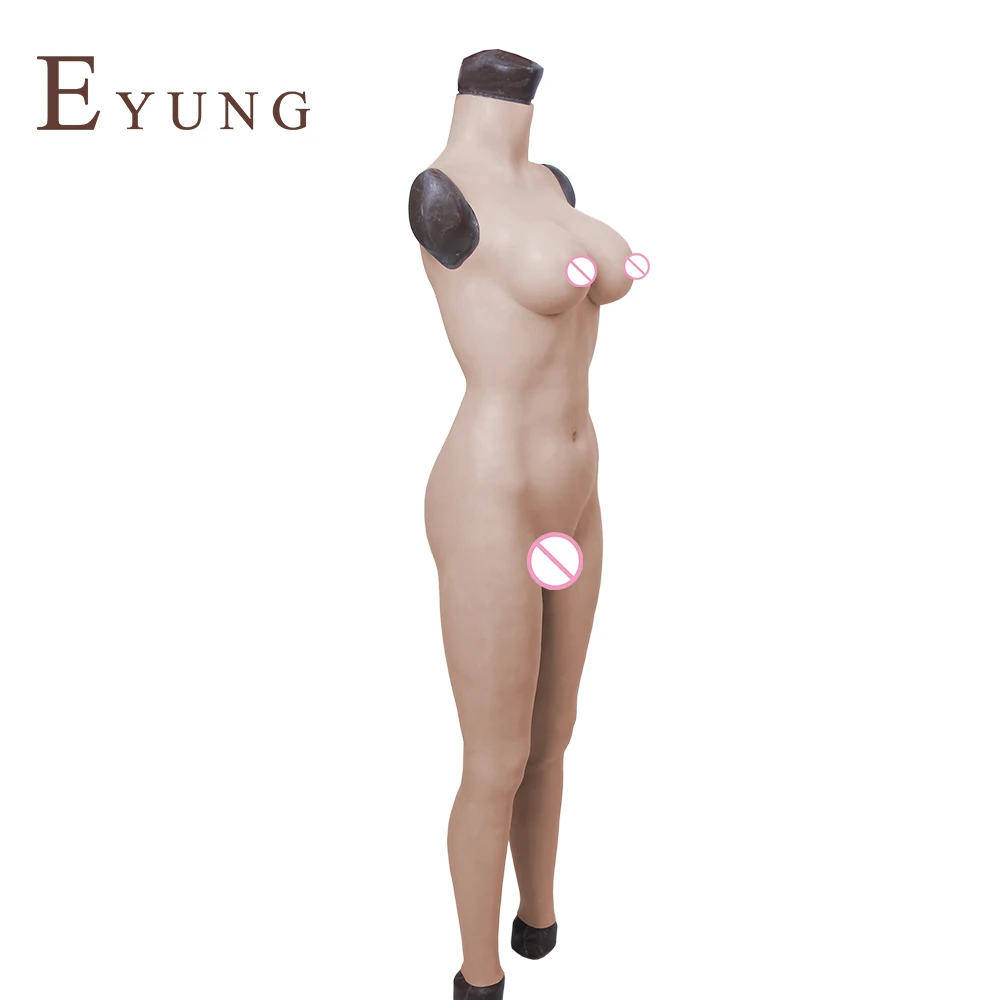 YR B9 G CUP Realistic silicone women fake vagina Zentai female bodysuit for crossdresser transgender transsexual 3