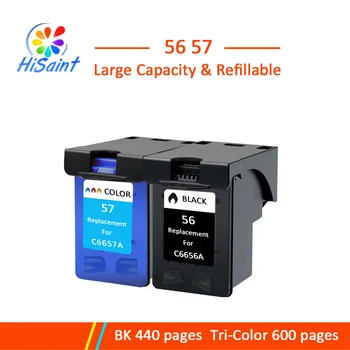 

Hisaint 56XL 57XL Refilled Ink Cartridge Replacement for HP 56 57 for Deskjet 450CI 5550 5552 7150 7350 7000 2100 220 Printer