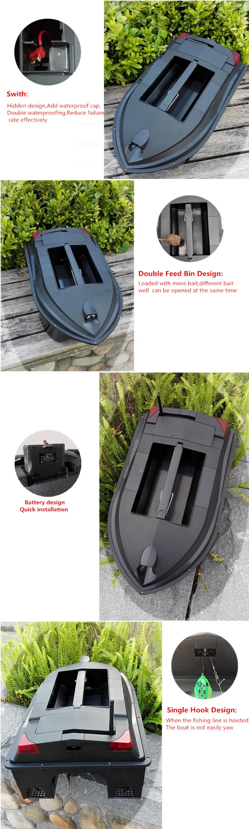 2.4G 6CH Simples//Dupla Motor Diferencial Receptor De Controle Remoto Para Barcos RC