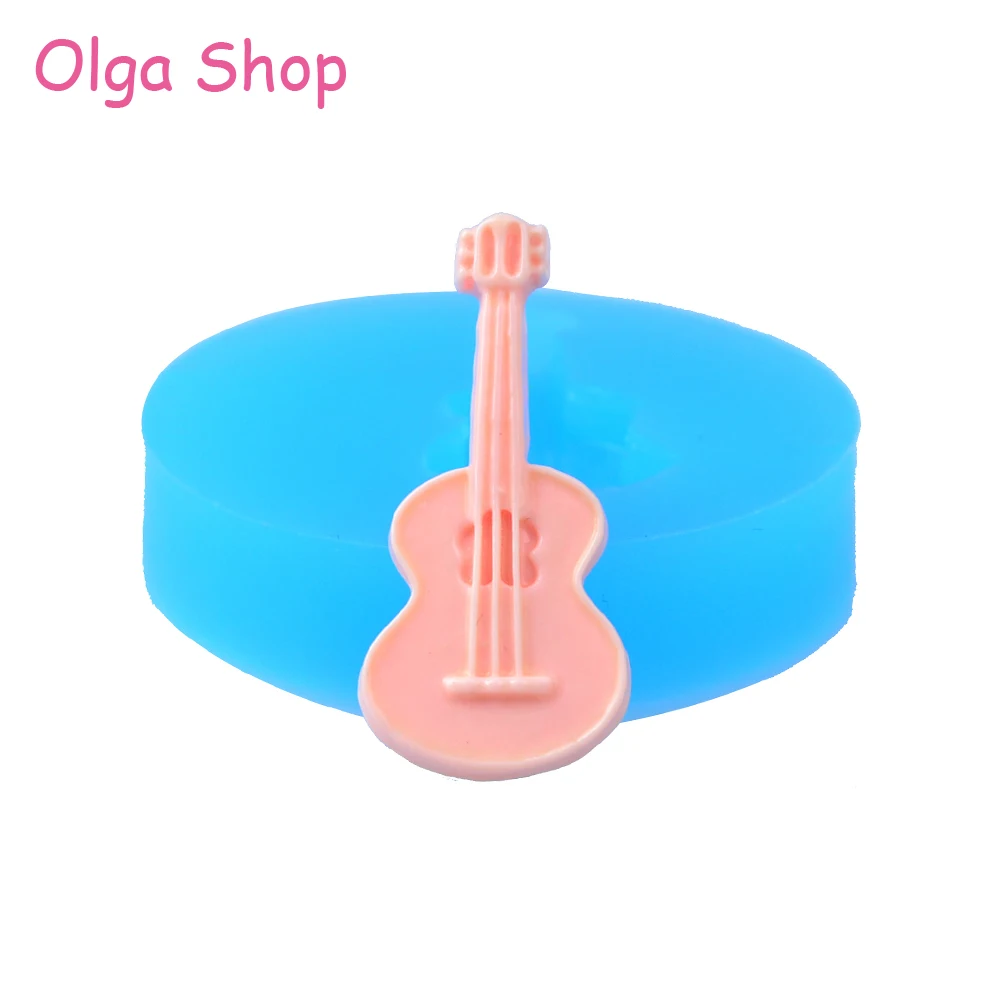

PYL008 28.5mm Guitar Silicone Push Mold - Musical Instrument Mold Cake Decoration Craft Fondant, Candy, DIY Handmade, Resin Clay