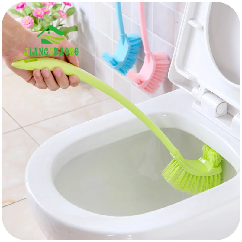 JiangChaoBo Sided Curved Handle Toilet Brush Toilet Cleaning Brush Back