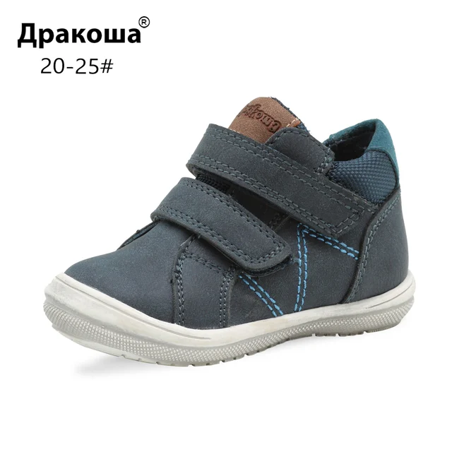 Apakowa/весенние ботильоны унисекс для маленьких мальчиков и девочек, детские дышащие кроссовки, прогулочная обувь на липучке для мальчиков, европейские размеры 20-25