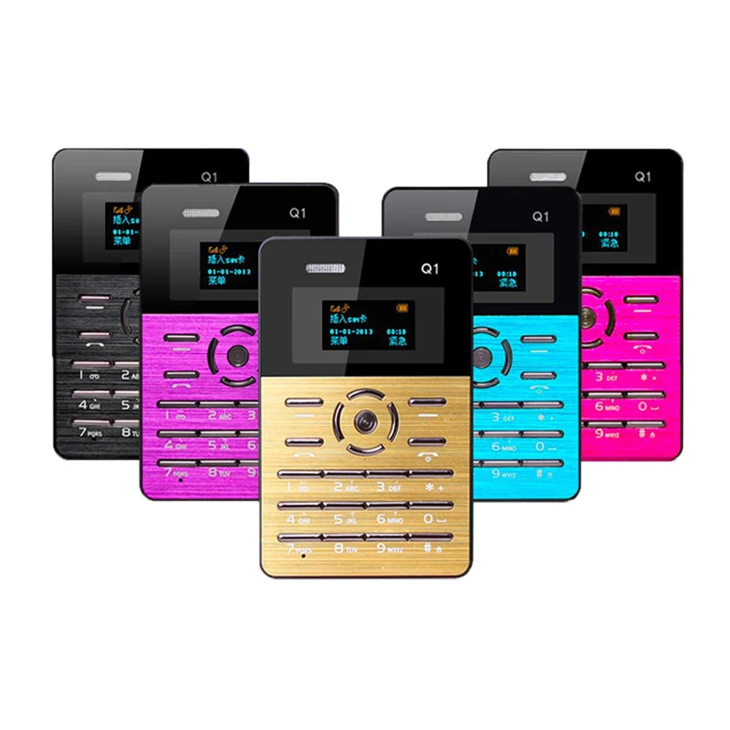 Russian Keyboard Original AIEK Q1 Ultra thin Pocket Card Children Student Mobile Phone MP3 Player FM
