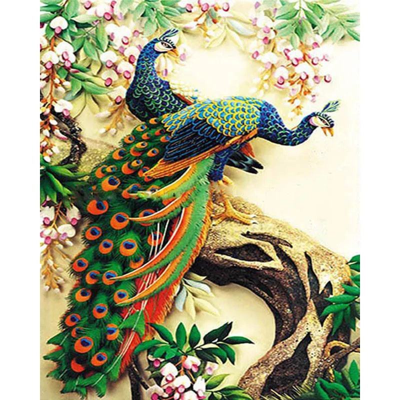 Peacocks Animal DIY Digital Painting By Numbers Modern Wall Art Canvas Gift for children Home Decor 40x50cm | Дом и сад