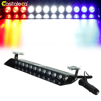 

Castaleca 1X 12LED Warning Strobe Light Police Emergency Safety Flashing Fog Lights 14 Different Flash Modes For Car Truck Auto