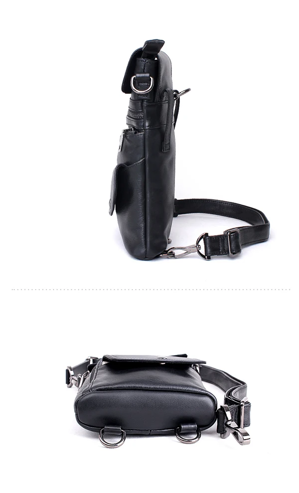 Bullcaptain® Men Genuine Leather Multifunction Crossbody Bag Shoulder Bag Chest Pack Waist Bag
