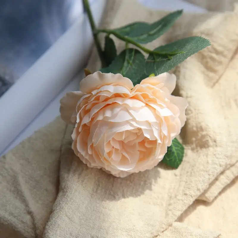28 см Западная Роза Пион одна голова искусственный цветок производитель домашний Рождественский Декор Свадебный букет цветок искусственный цветок - Цвет: Champagne